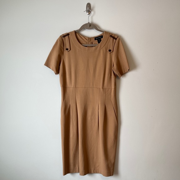 Pink Tartan camel-coloured knee-length dress in size L - Picture 1 of 5